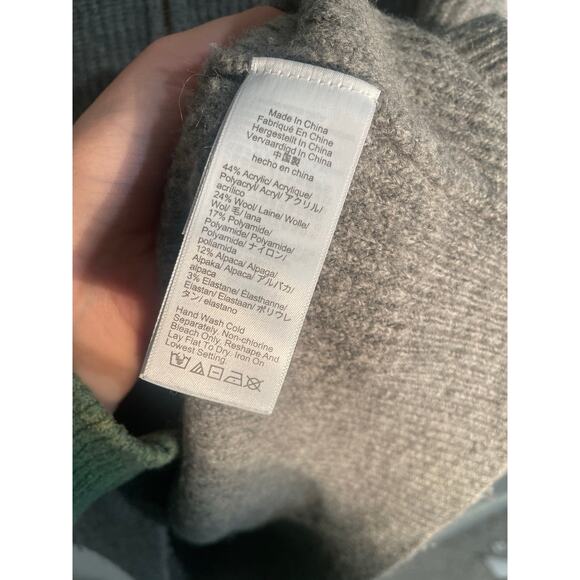 J. Crew Half Zip Stretch Sweater Gray Wool and Alpaca Blend Size Medium - Picture 11 of 12